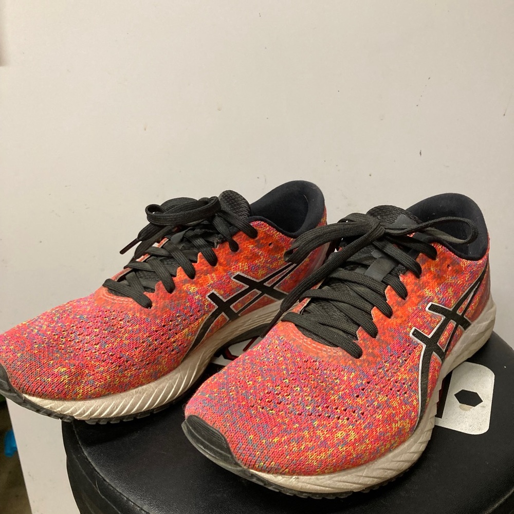 Pink black ASICS 7 athletic sneakers